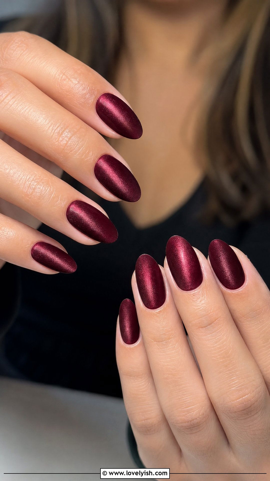 Burgundy Velvet Nails - 25 classy nail ideas - 25 classy nail ideas