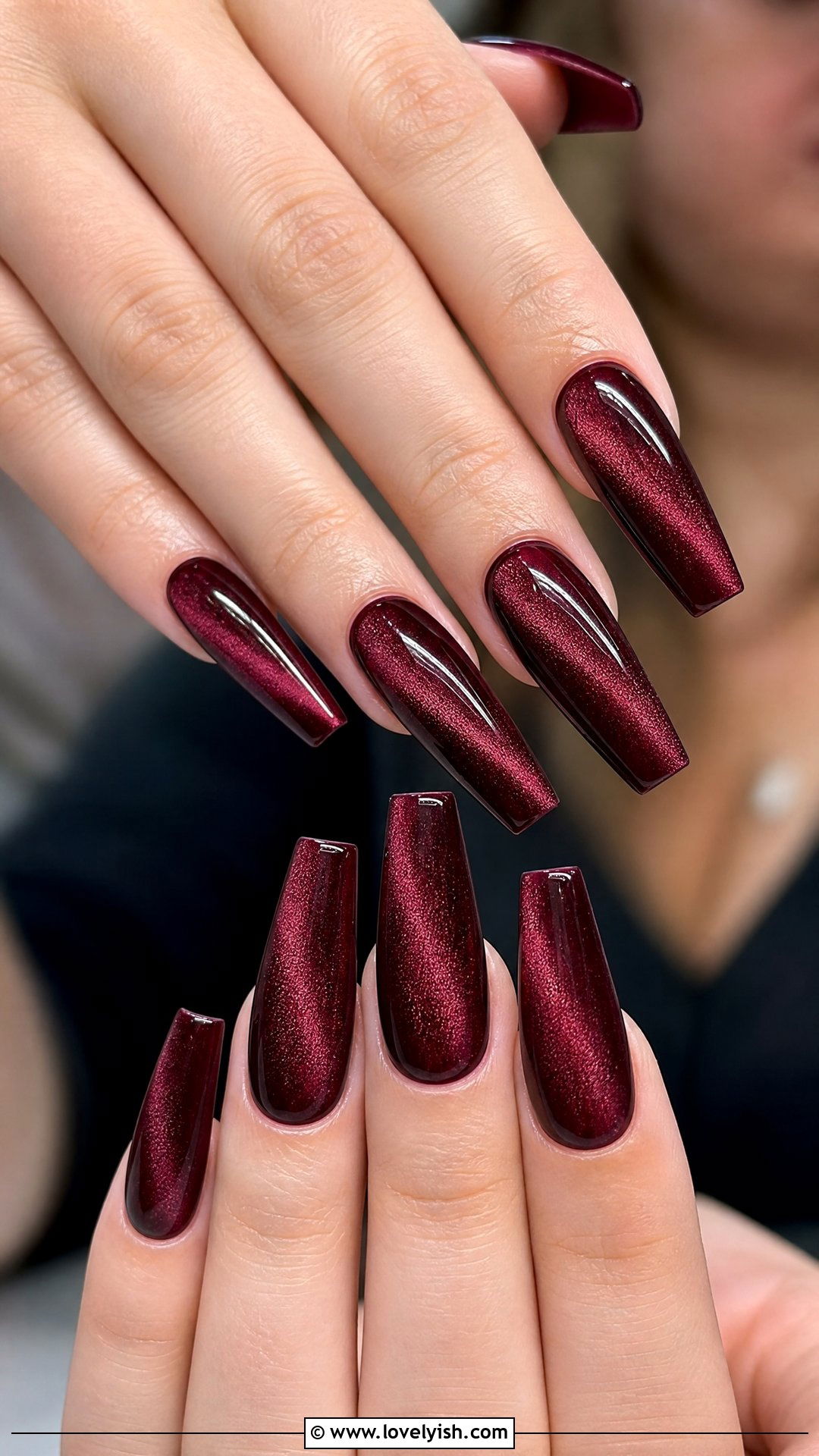 Burgundy Velvet Nails - 50 dark red nails - 50 dark red nails