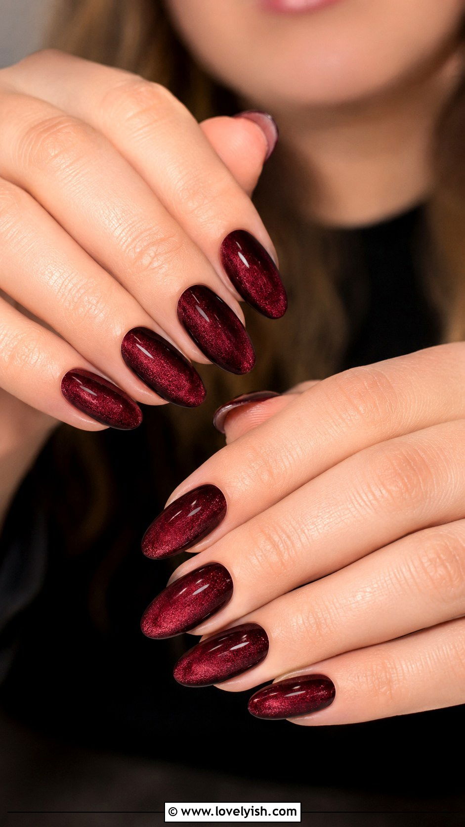Burgundy Velvet Nails - 50 luxury nails - 50 luxury nails