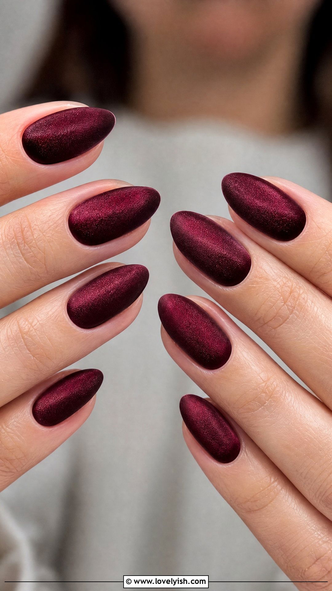 Burgundy Velvet Nails - 50 pictures of nail designs - 50 pictures of nail designs