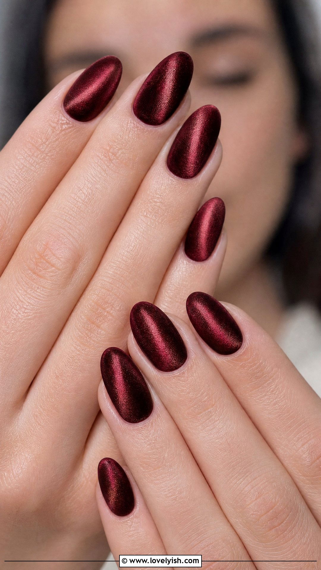 Burgundy Velvet Nails - 50 red nails - 50 red nails