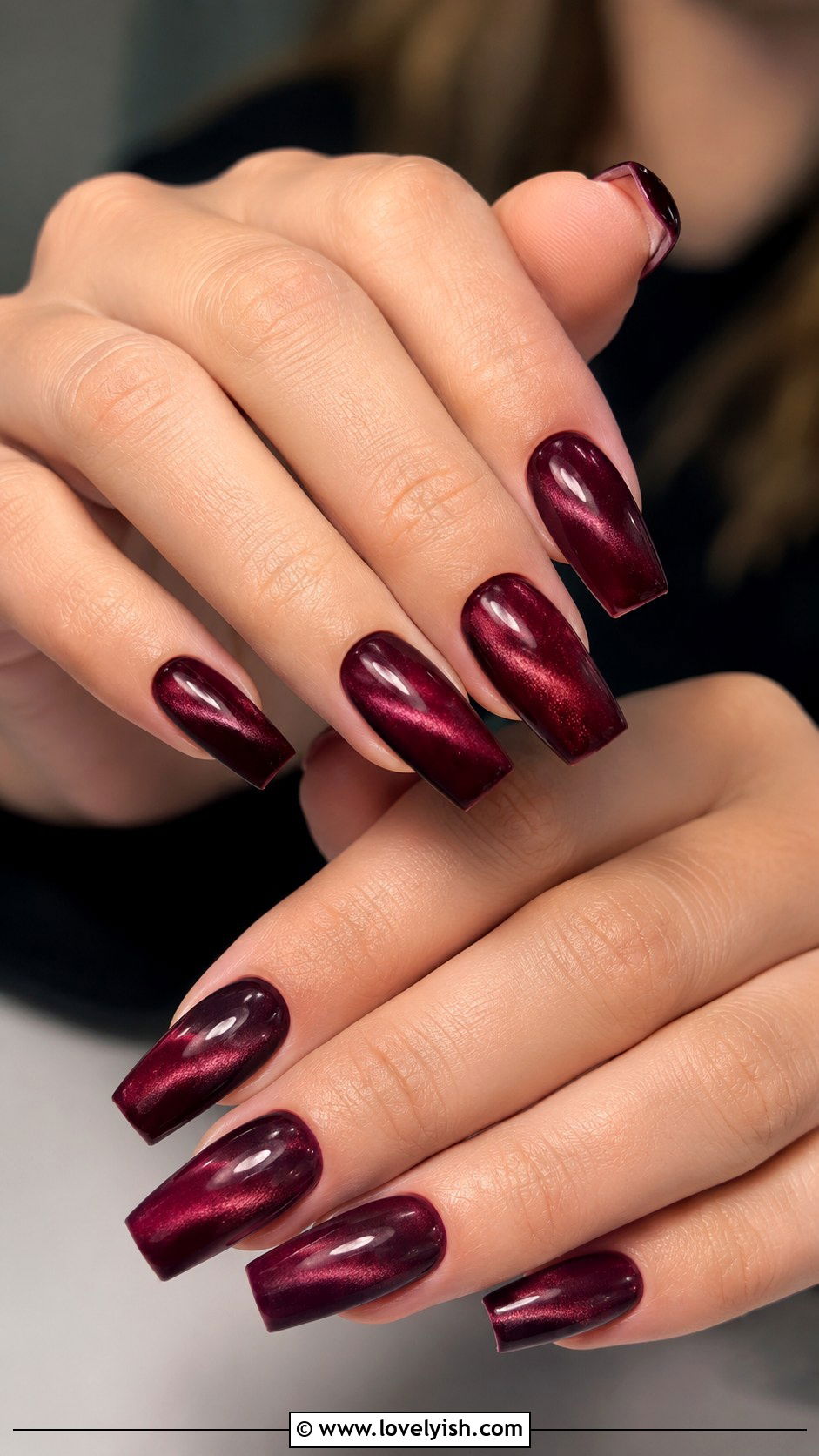 Burgundy Velvet Nails - 50 wine nails - 50 wine nails