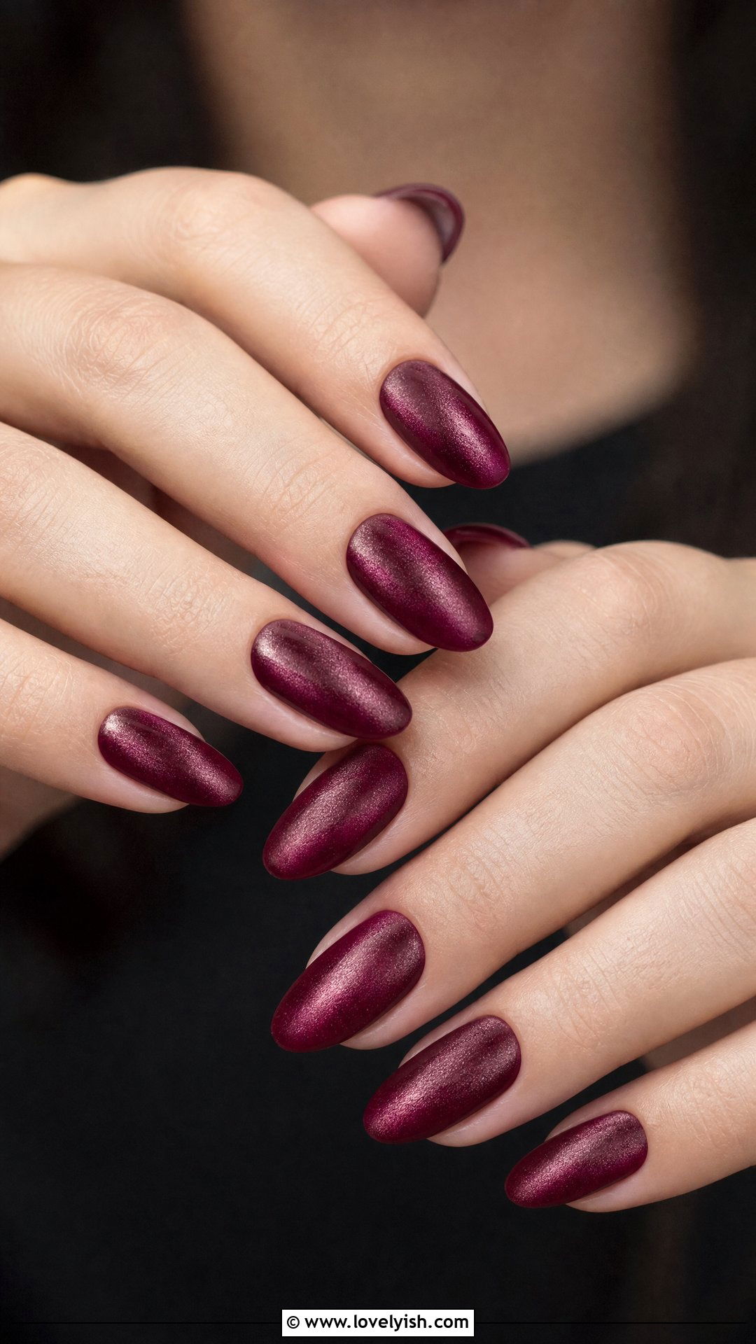 Burgundy Velvet Nails - 44 nails designs - 44 nails designs