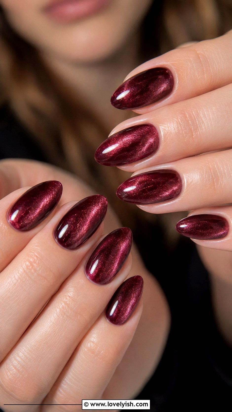 Burgundy Velvet Nails - 47 nail inspiration - 47 nail inspiration