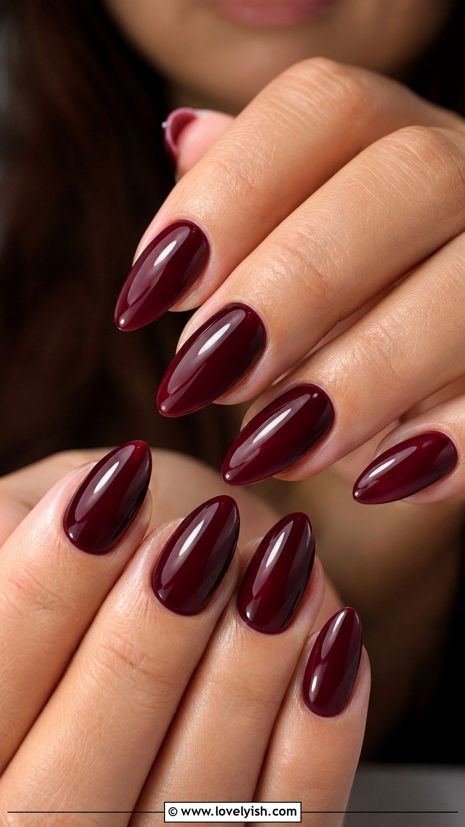 Burgundy Wine Almond Baddie Nails - 50 baddie nails - 50 baddie nails