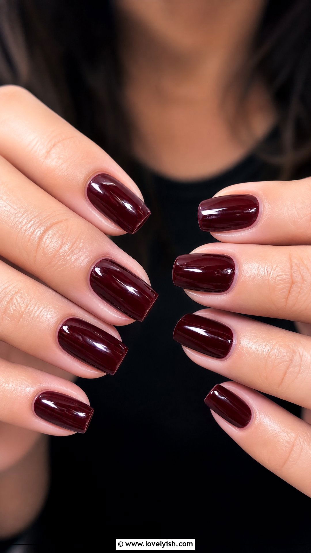 Burgundy Wine Short Coffin Nails - 38 short coffin nail designs - 38 short coffin nail designs