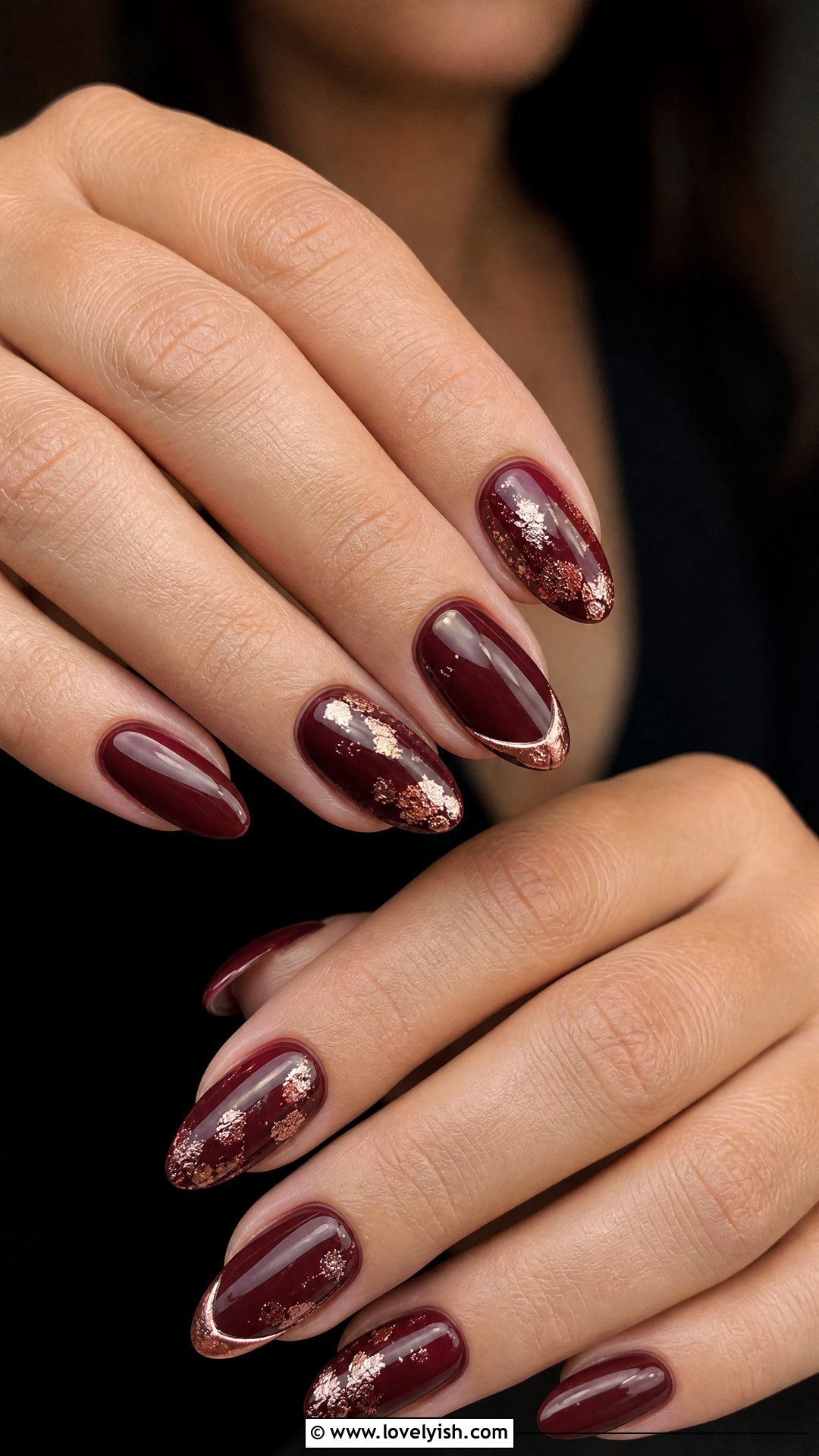 Burgundy and Rose Gold Nails - 50 rose gold nails - 50 rose gold nails
