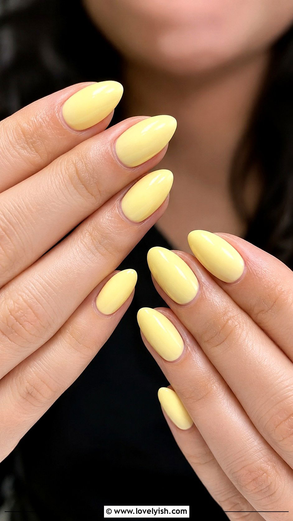 Butter Yellow Almond Nails - 47 nail inspiration - 47 nail inspiration