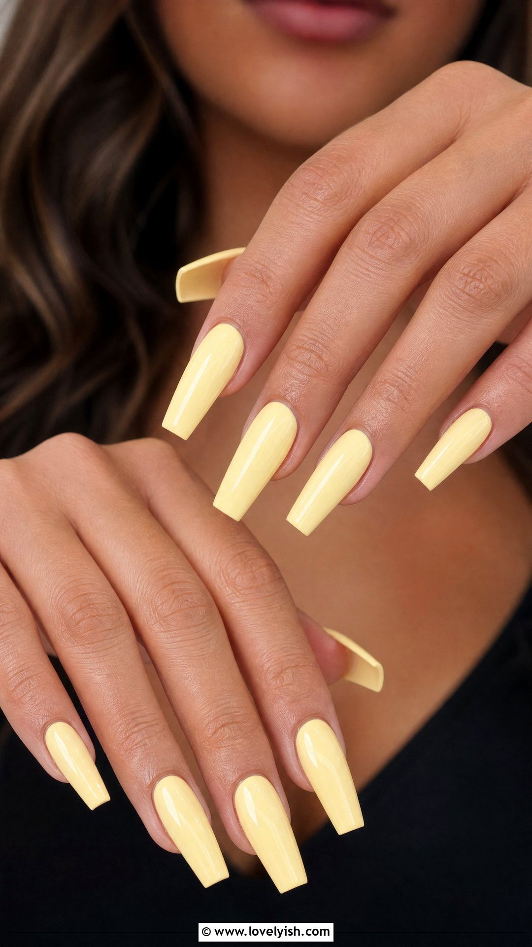 Butter Yellow Ballerina Nails - 50 butter yellow nails - 50 butter yellow nails