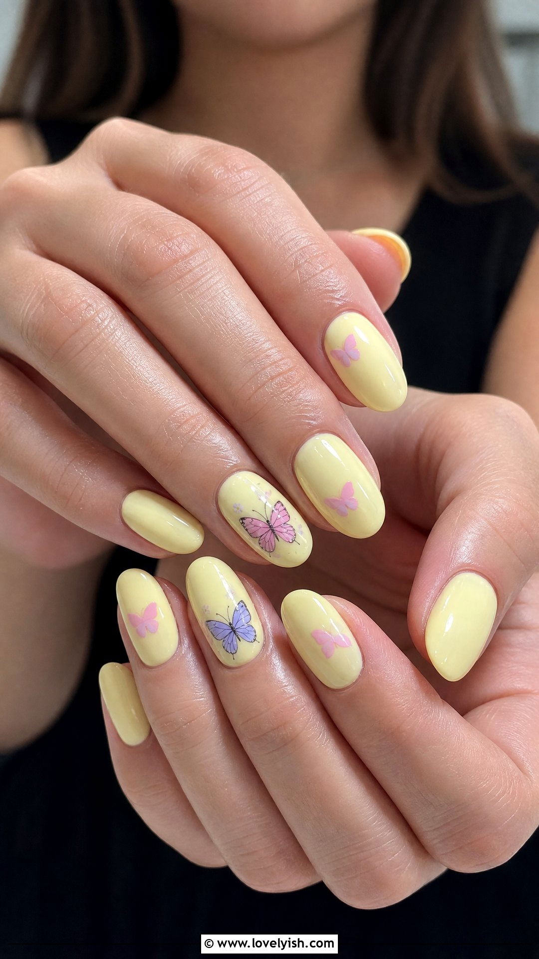 Butter Yellow Butterfly Nails - 50 butter yellow nails - 50 butter yellow nails