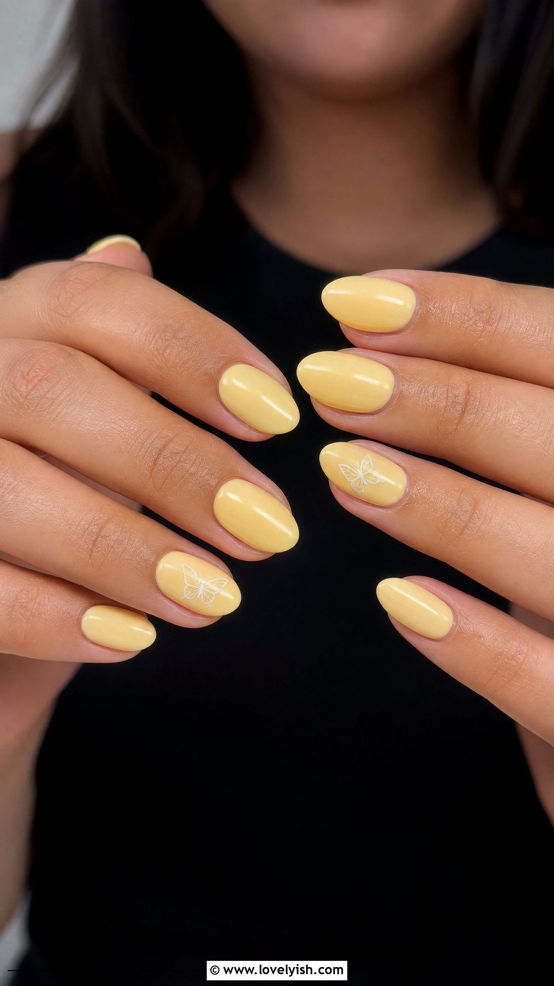 Butter Yellow Butterfly Nails - 50 butterfly nails - 50 butterfly nails