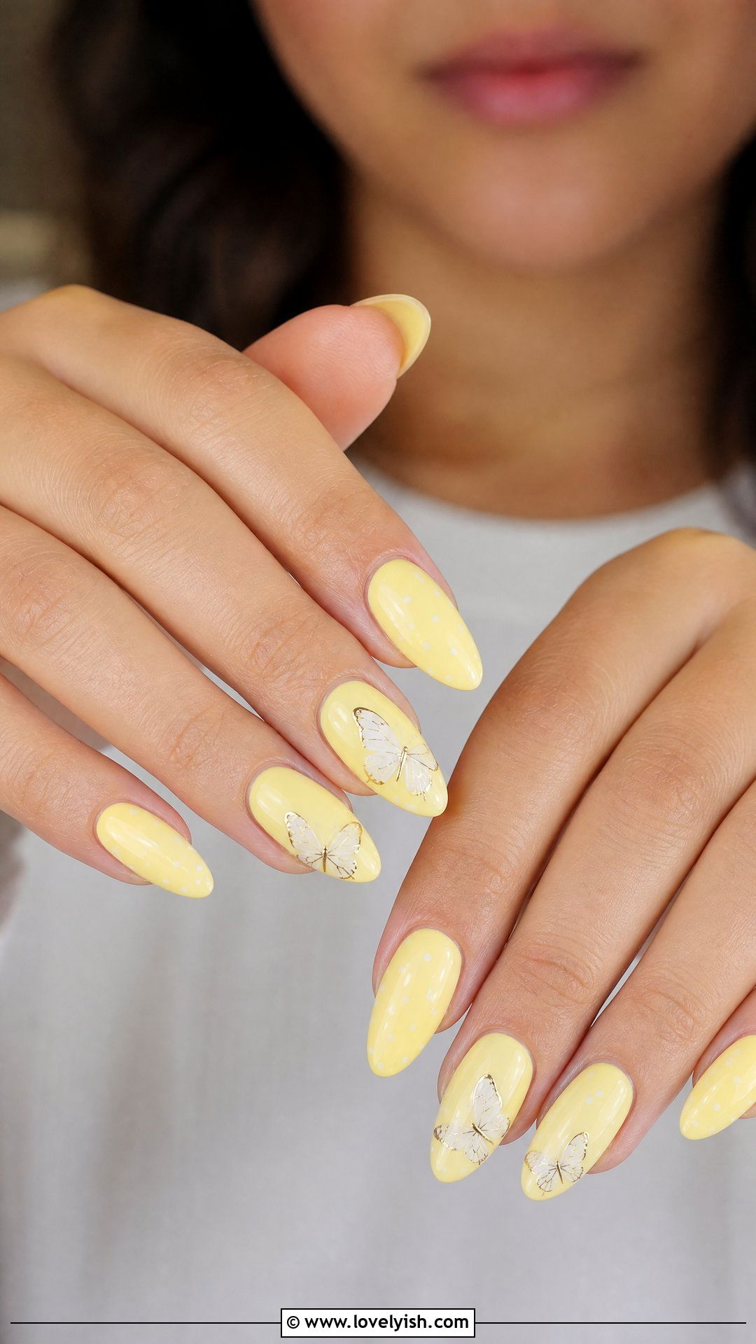 Butter Yellow Butterfly Nails - 25 butterfly nail design ideas - 25 butterfly nail design ideas