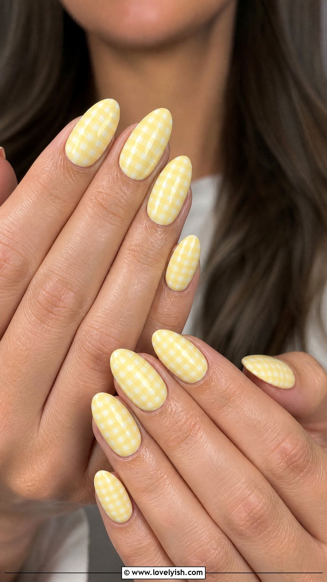 Butter Yellow Checkered Nails - 50 checkered nails - 50 checkered nails