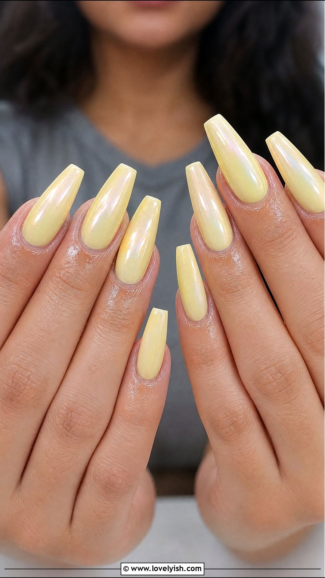 Butter Yellow Chrome Nails - 50 butter yellow nails - 50 butter yellow nails