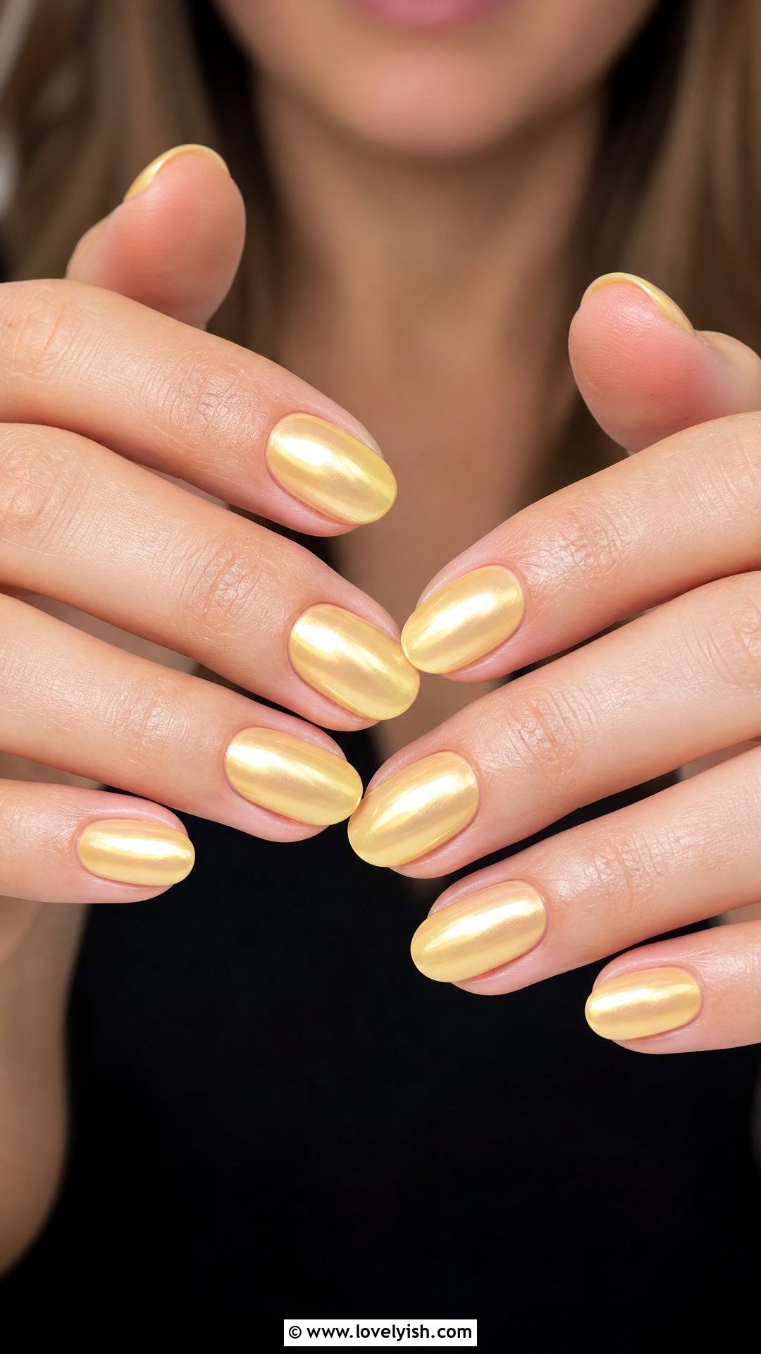 Butter Yellow Chrome Nails - 25 chrome nails design ideas - 25 chrome nails design ideas