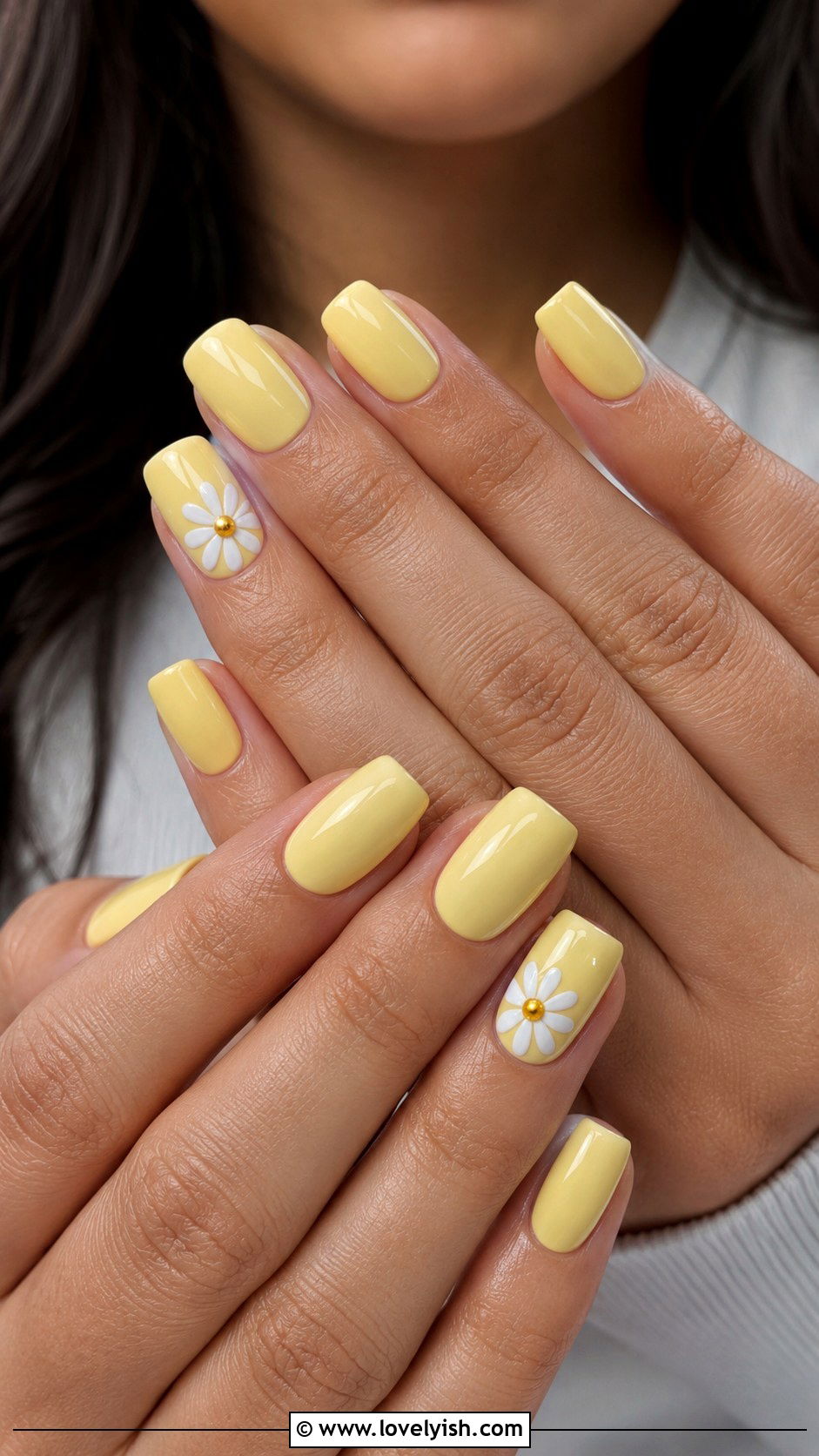 Butter Yellow Daisy Nails - 25 easter nails design ideas - 25 easter nails design ideas