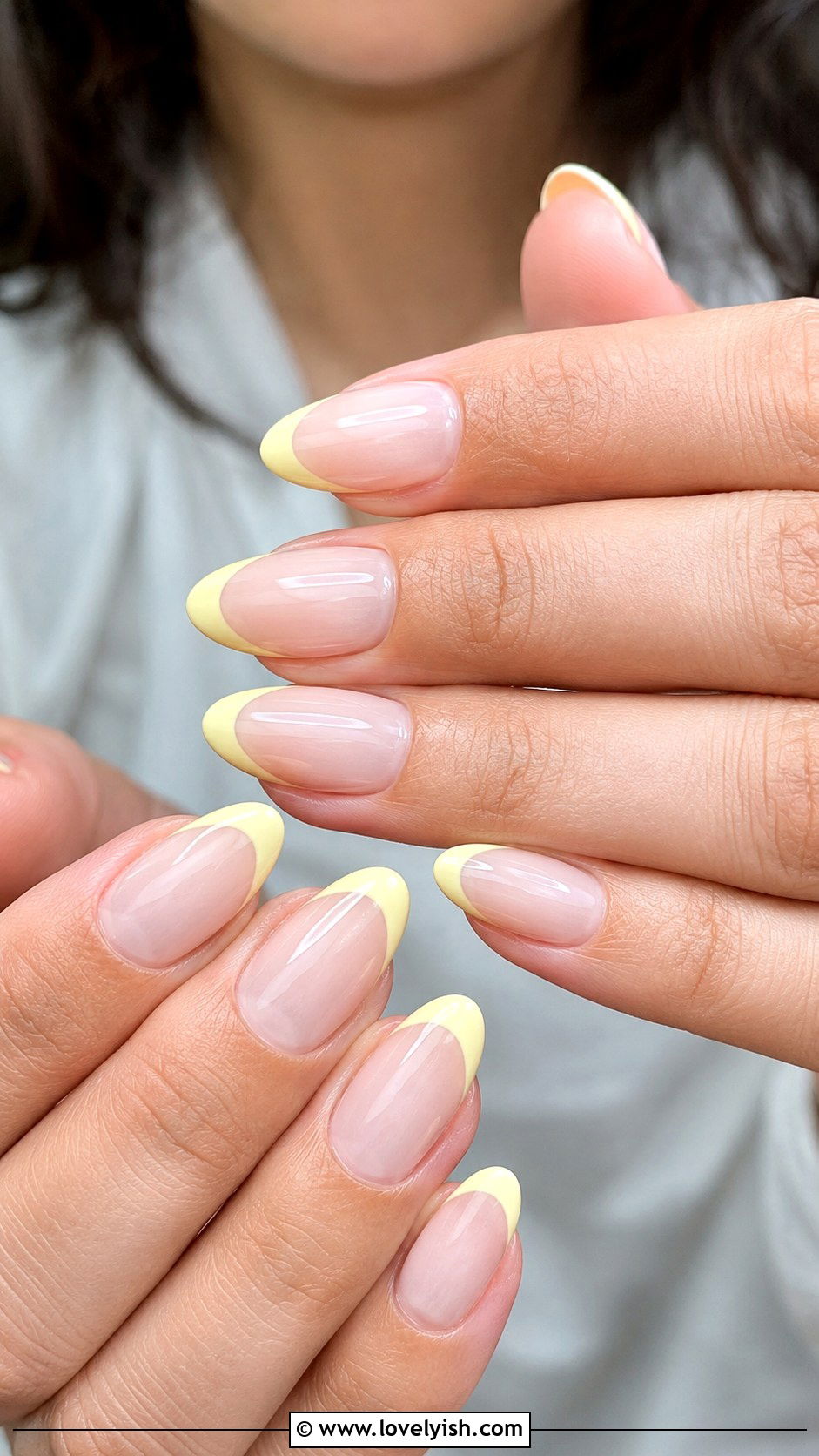 Butter Yellow French Tip Nails - 38 may nail ideas - 38 may nail ideas