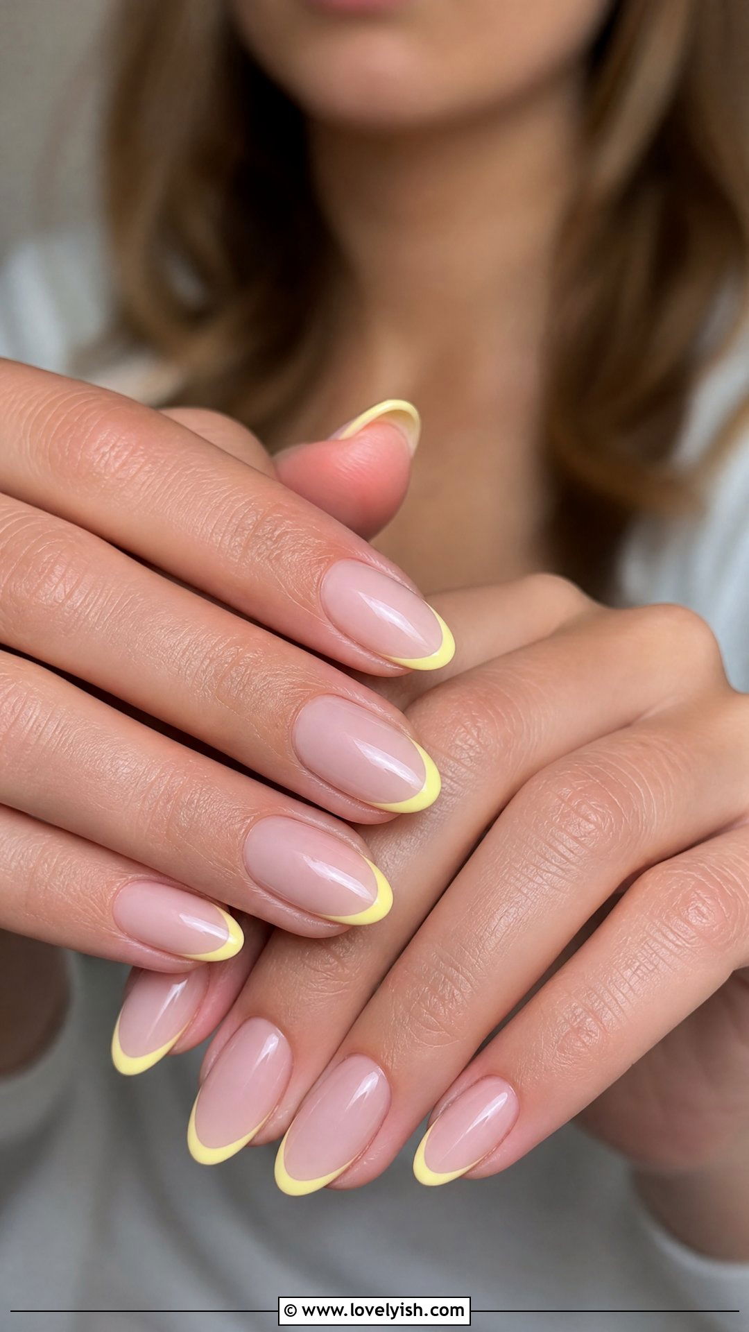 Butter Yellow French Tip Nails - 50 butter yellow nails - 50 butter yellow nails