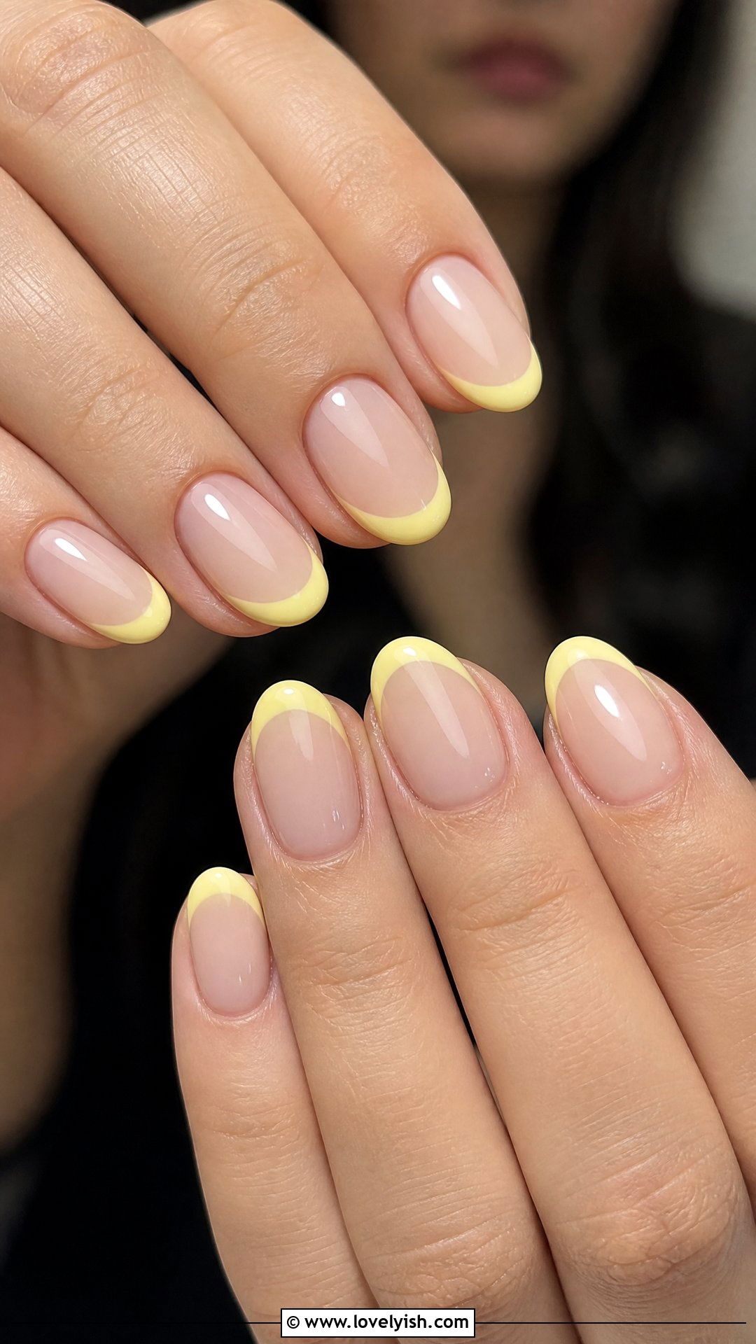 Butter Yellow French Tip Nails - 50 cute summer nail designs - 50 cute summer nail designs