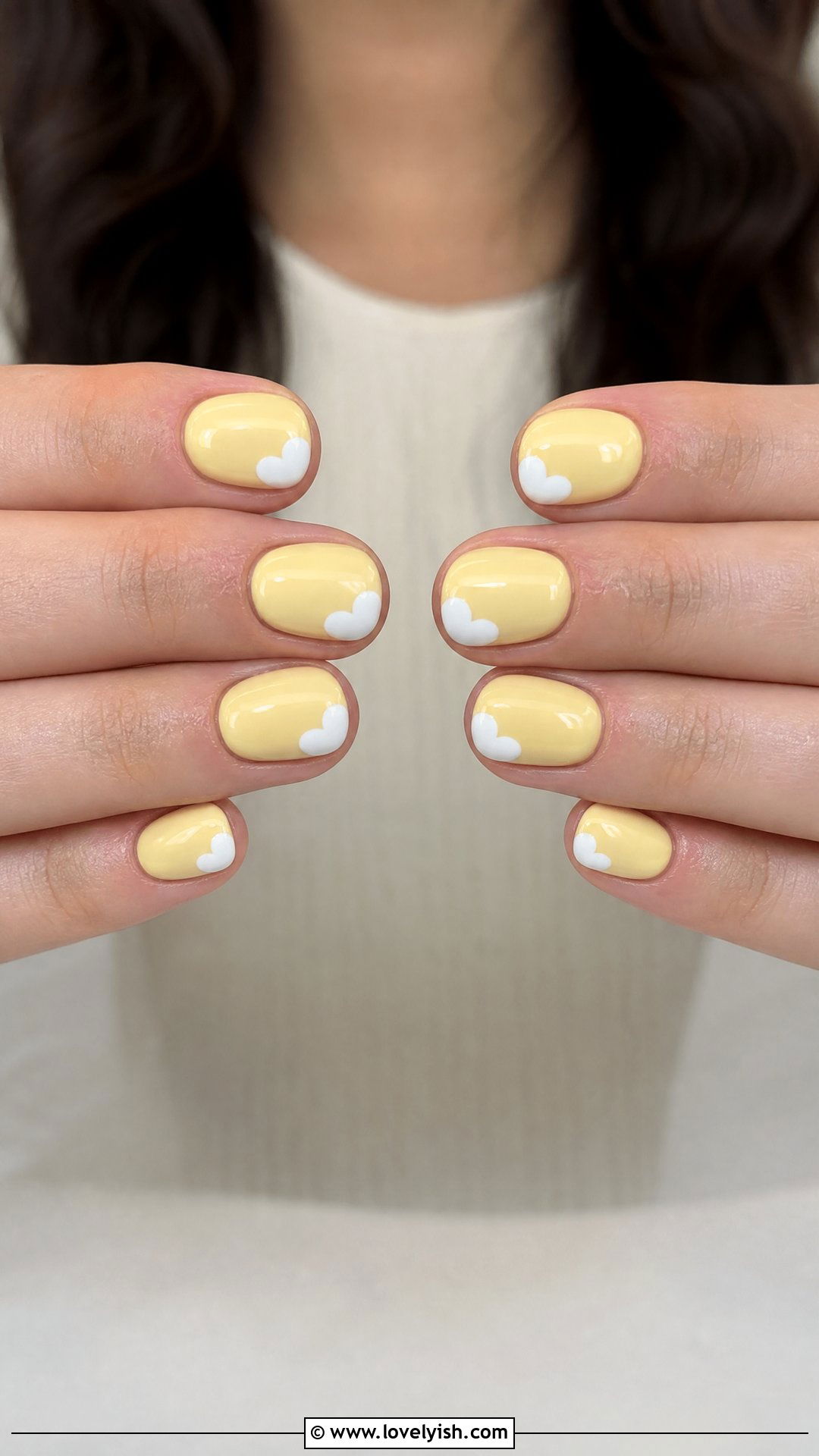 Butter Yellow Heart Tip Nails - 50 butter yellow nails - 50 butter yellow nails