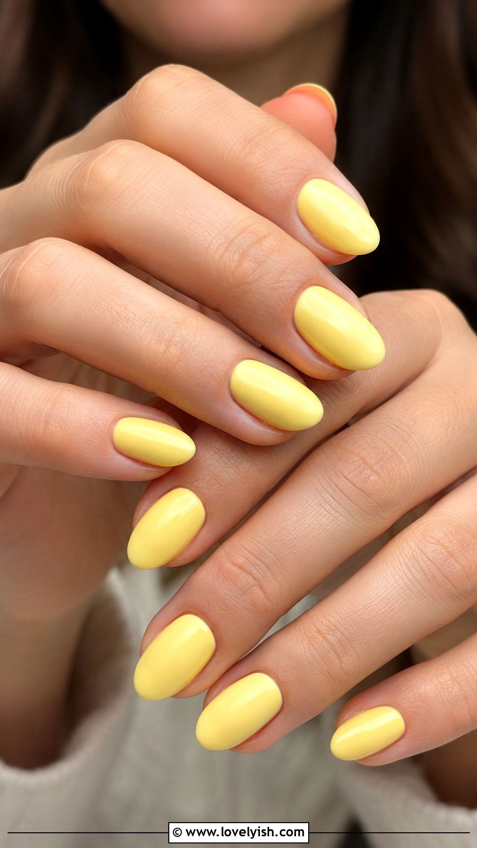 Butter Yellow Minimalist Nails - 37 nails art ideas - 37 nails art ideas