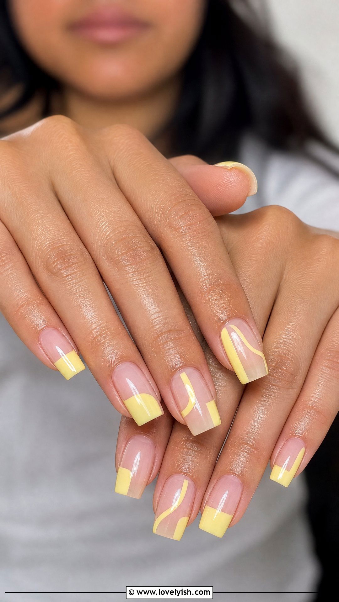 Butter Yellow Negative Space Nails - 50 butter yellow nails - 50 butter yellow nails