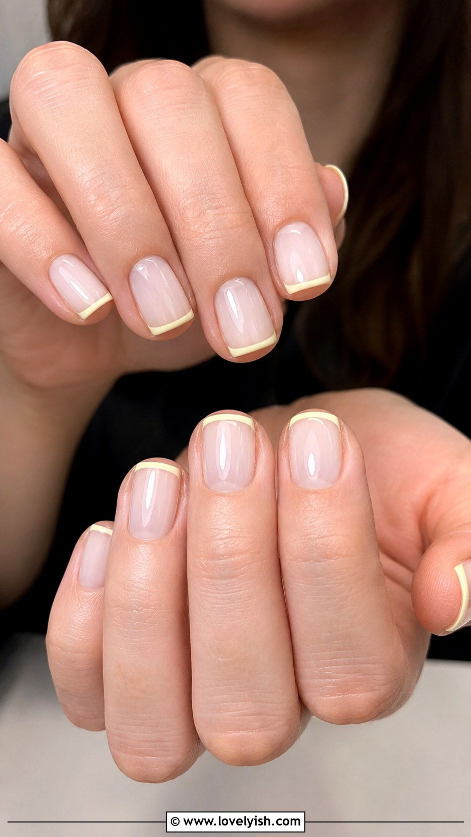 Butter Yellow Pastel French Tip Nails - 50 back to school nails - 50 back to school nails