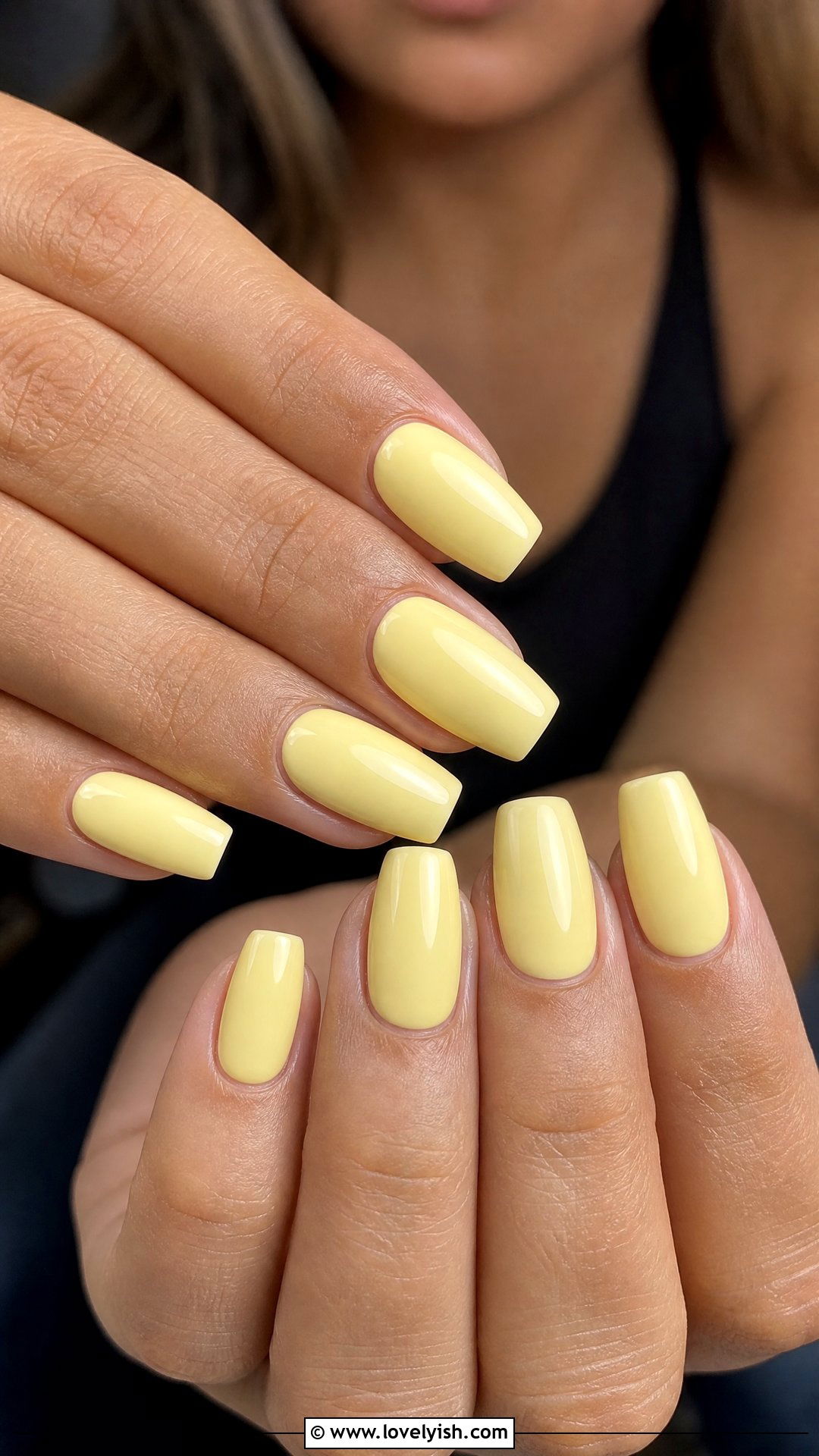 Butter Yellow Short Coffin Nails - 25 short coffin nails designs - 25 short coffin nails designs