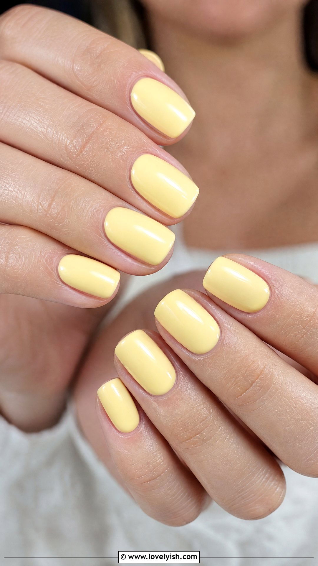 Butter Yellow Short Nails - 38 simple nail art designs - 38 simple nail art designs