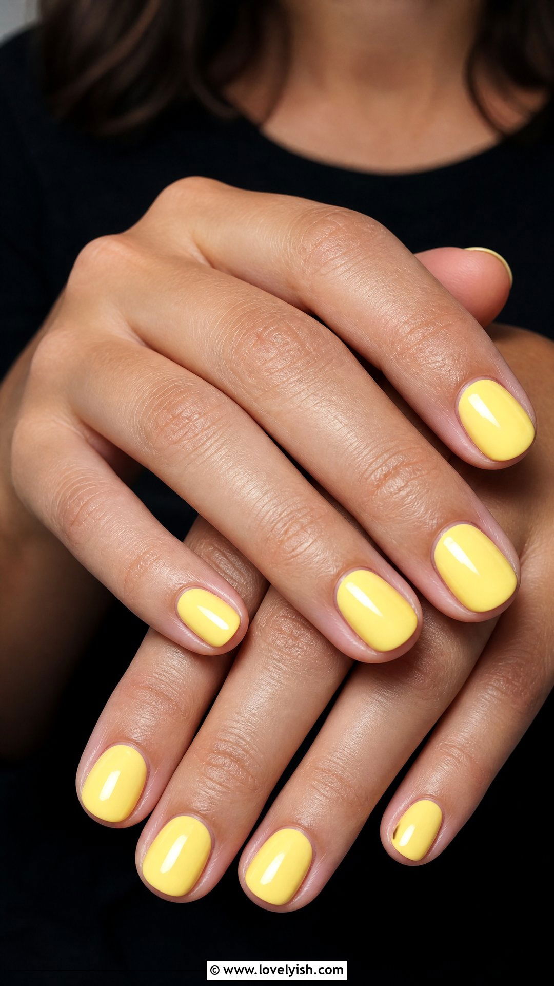Butter Yellow Short Round Nails - 50 butter yellow nails - 50 butter yellow nails
