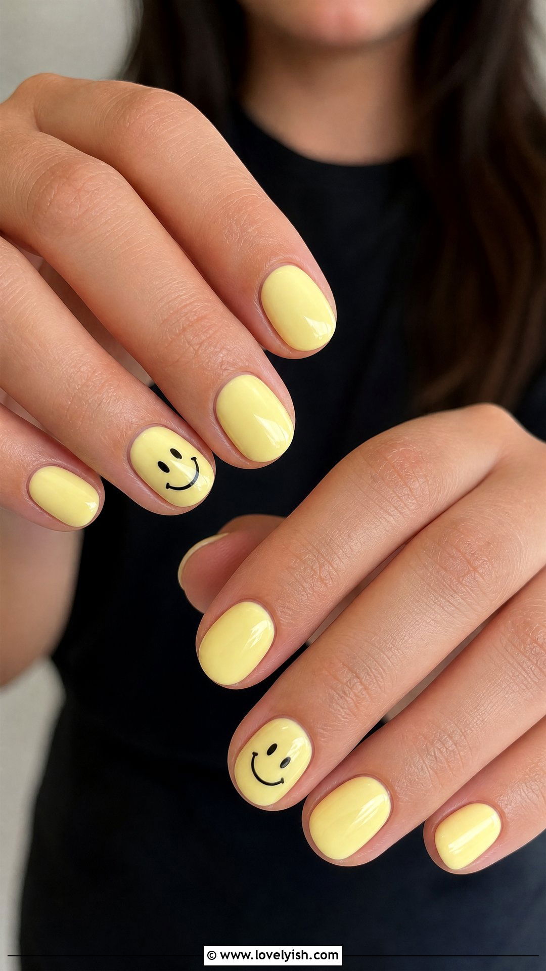Butter Yellow Smiley Face Nails - 50 butter yellow nails - 50 butter yellow nails