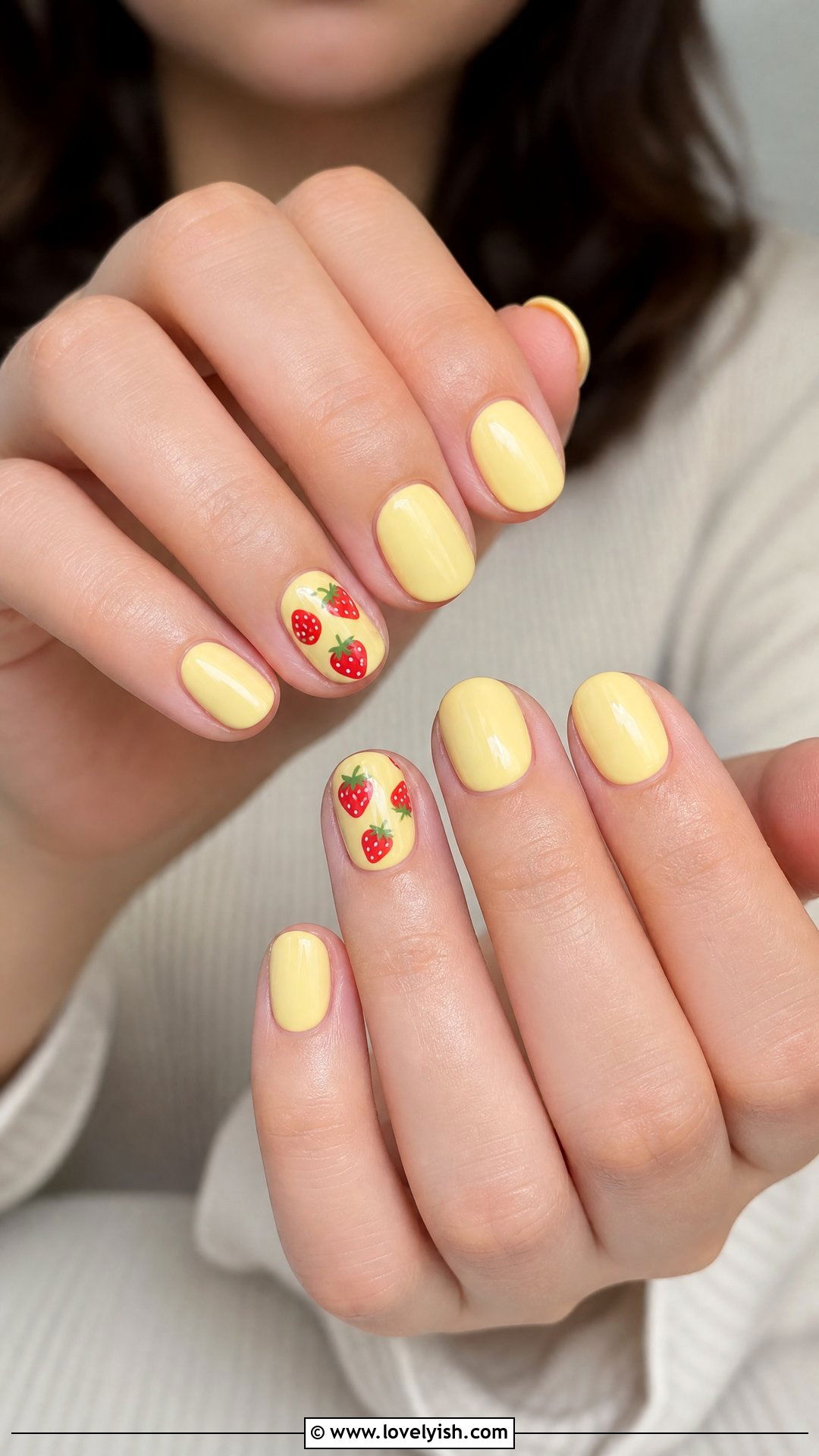 Butter Yellow Strawberry Nails - 50 butter yellow nails - 50 butter yellow nails