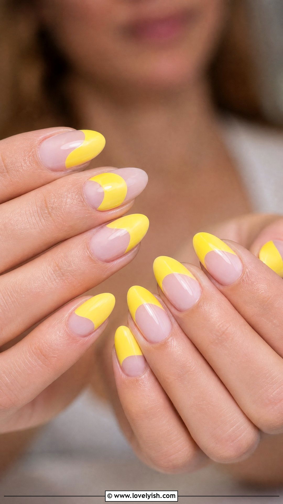 Buttercup Yellow Negative Space Nails - 38 may nail ideas - 38 may nail ideas