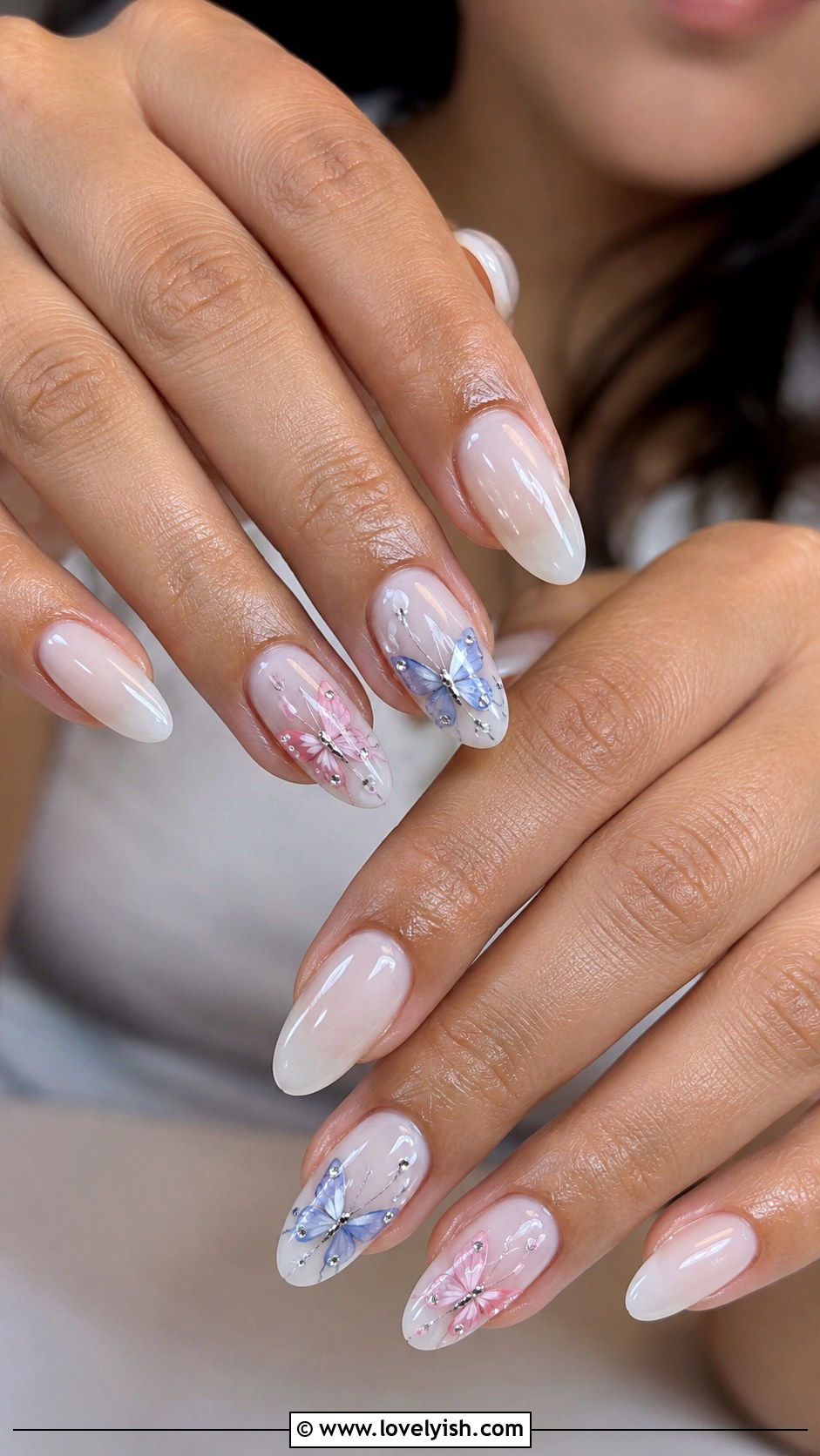 Butterfly Accent Baddie Nails - 50 baddie nails - 50 baddie nails