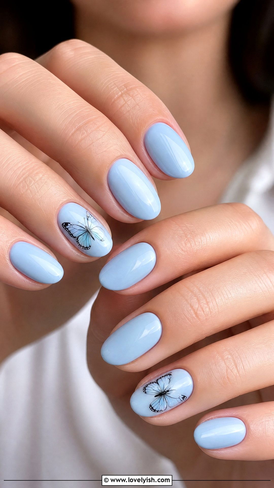 Butterfly Decal Dip Powder Nails - 50 dip powder nails - 50 dip powder nails