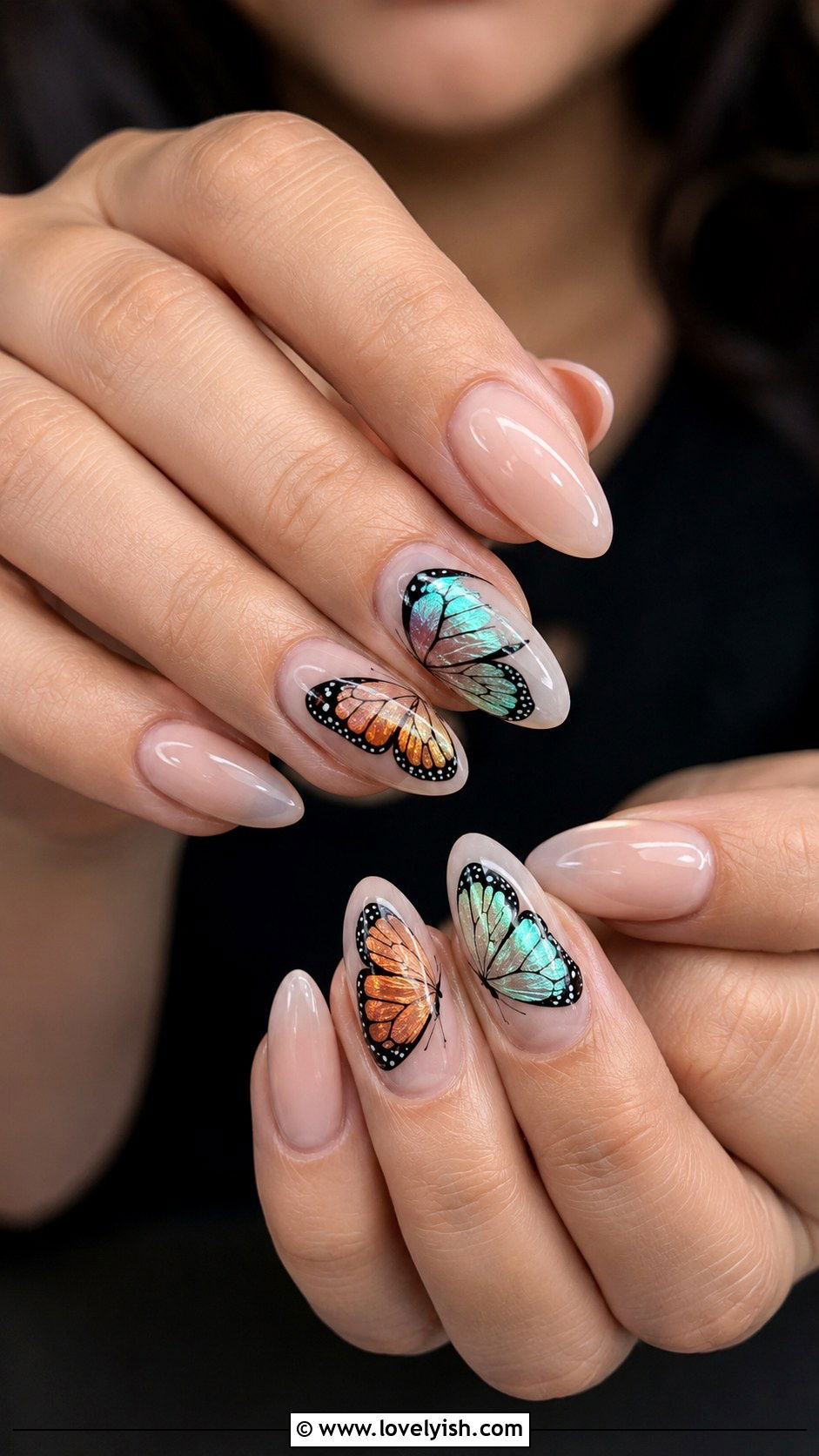 Butterfly Nail Art Press On Set - 50 press on nails - 50 press on nails