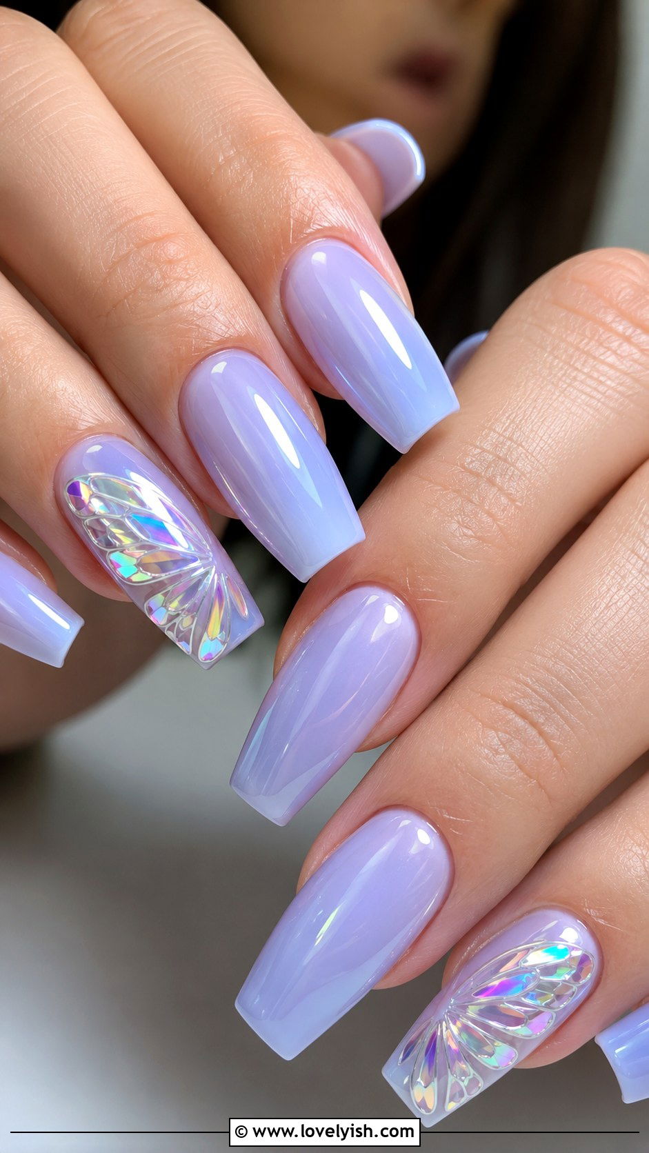 Butterfly Nails With Chrome Wings - 43 nail art ideas - 43 nail art ideas