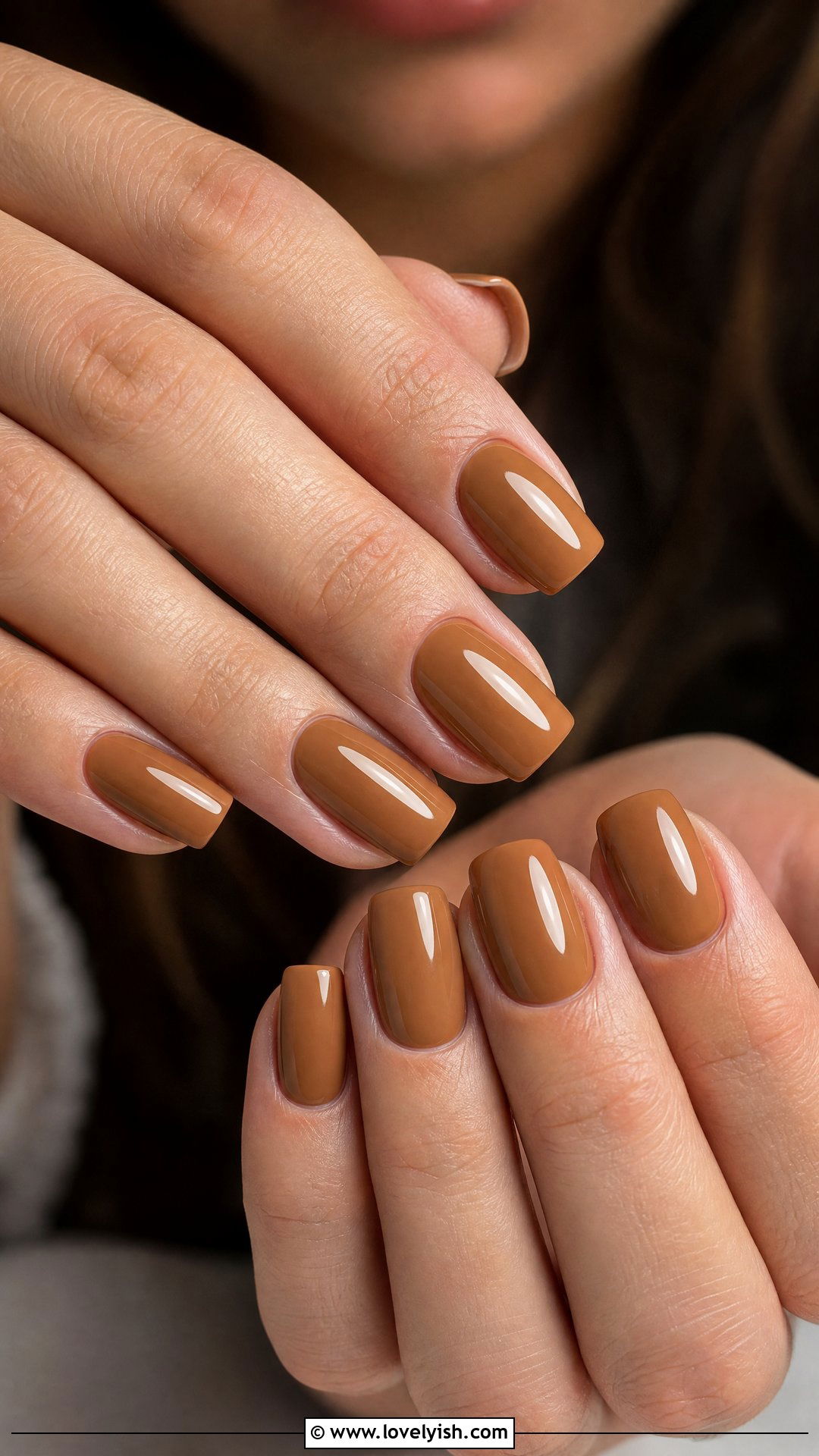 Caramel Latte Brown Square Nails - 50 square nails - 50 square nails