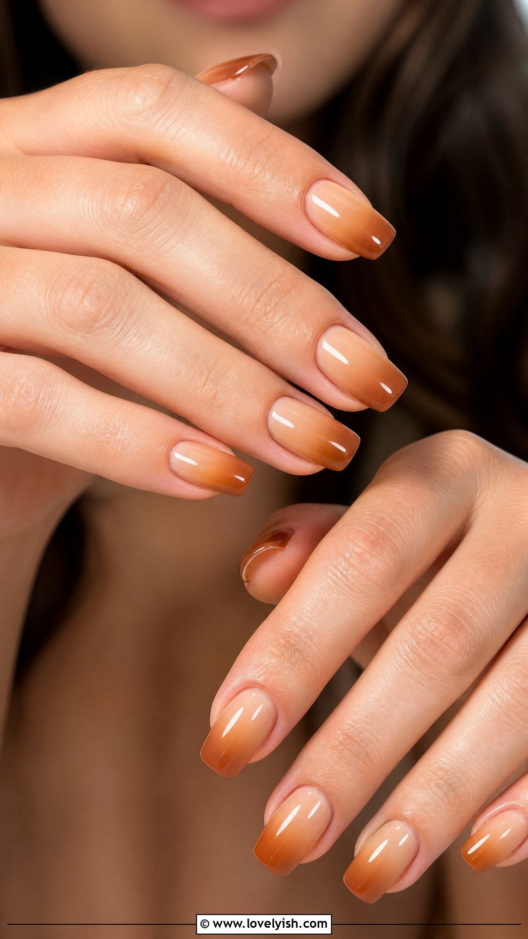 Caramel Ombre Nails - 50 brown nails - 50 brown nails