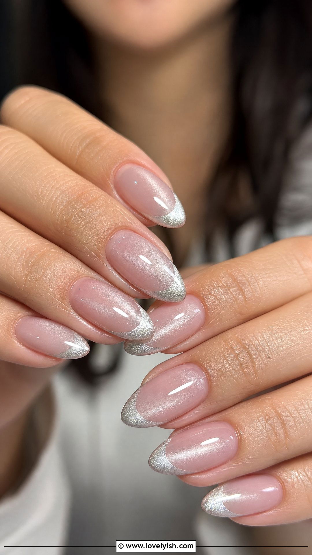 Cat Eye French Tip Nails - 50 cateye nail designs - 50 cateye nail designs
