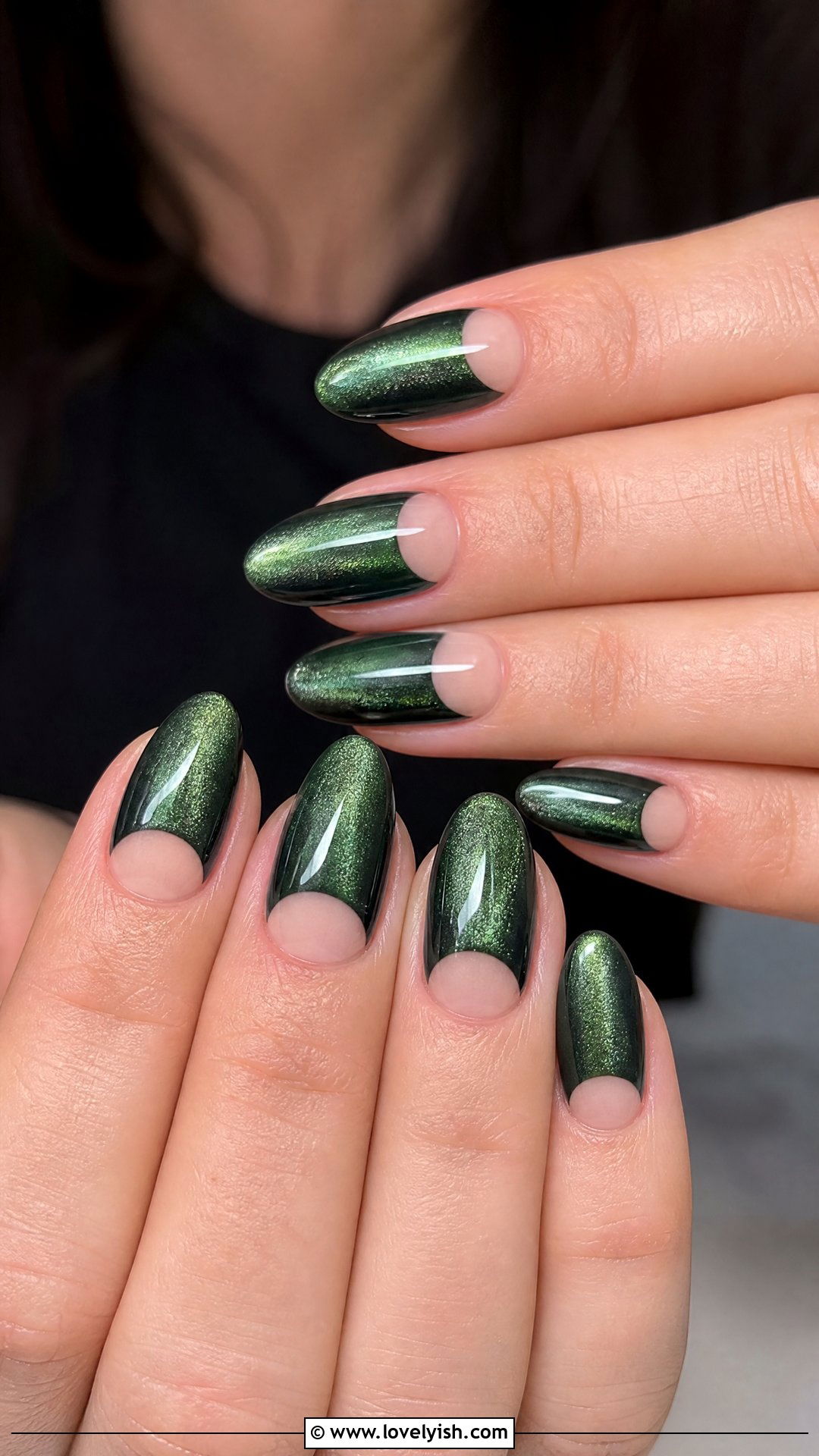 Cat Eye Half Moon Design Nails - 50 cateye nail designs - 50 cateye nail designs