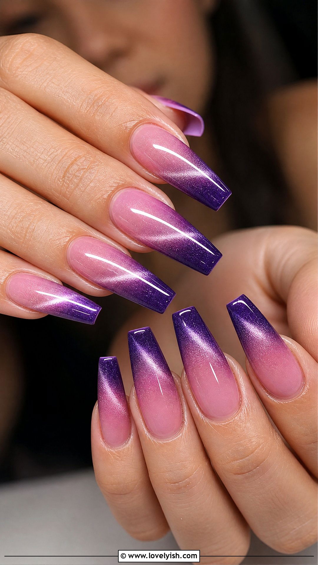 Cat Eye Ombre Nails - 50 cateye nail designs - 50 cateye nail designs