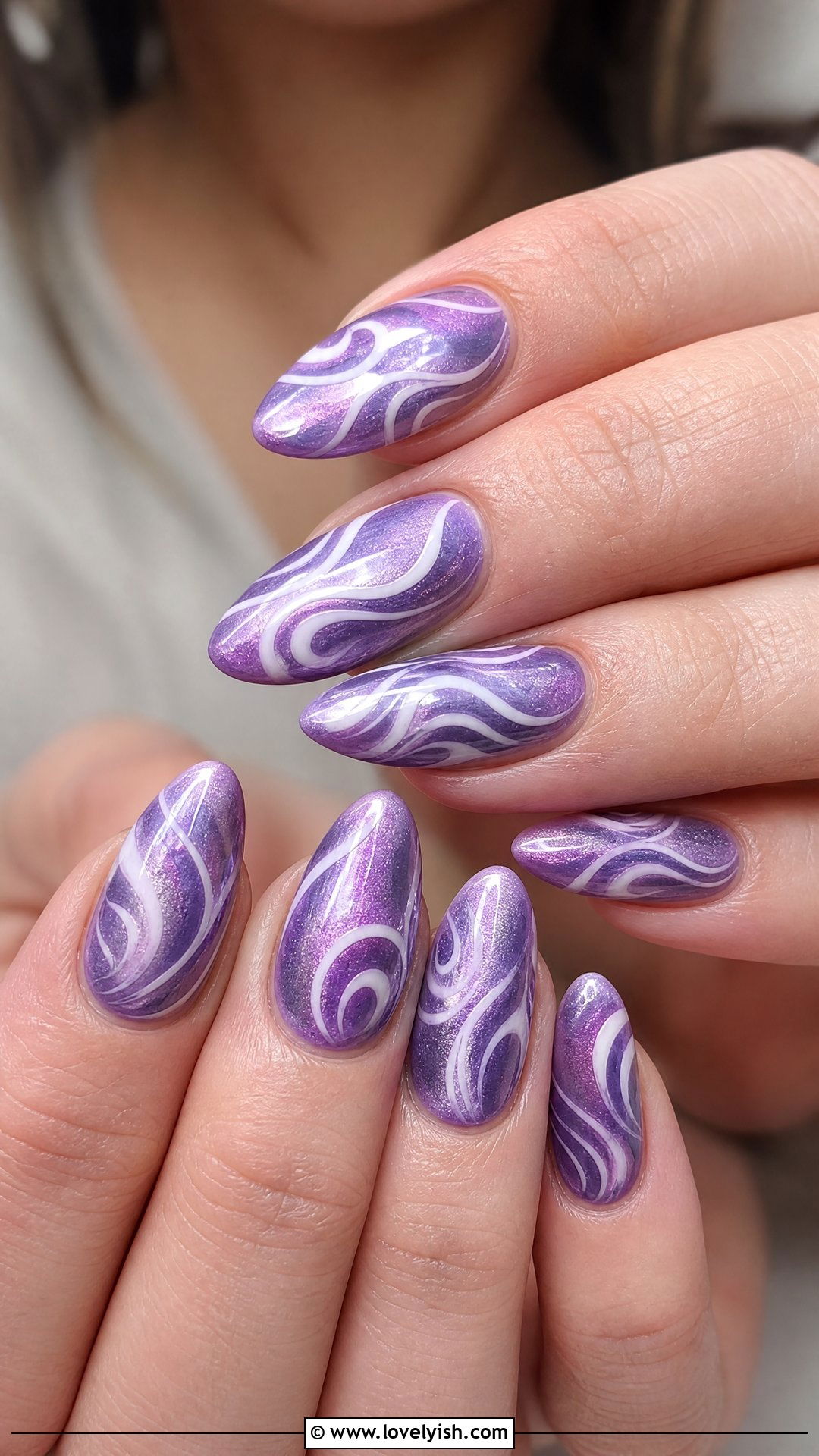Cat Eye Swirl Design Nails - 50 cateye nail designs - 50 cateye nail designs
