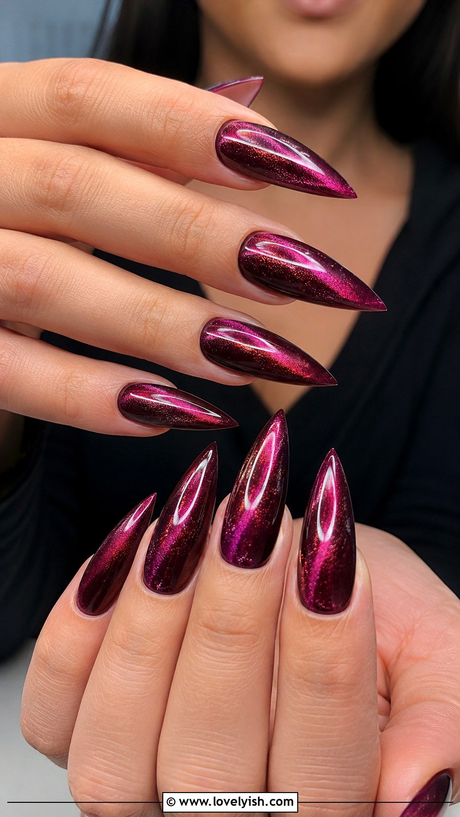 Cat Eye Velvet Nails - 34 nail design art ideas - 34 nail design art ideas