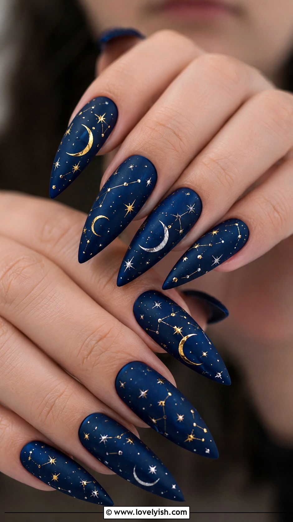 Celestial Moon and Star Nails - 43 nail art ideas - 43 nail art ideas