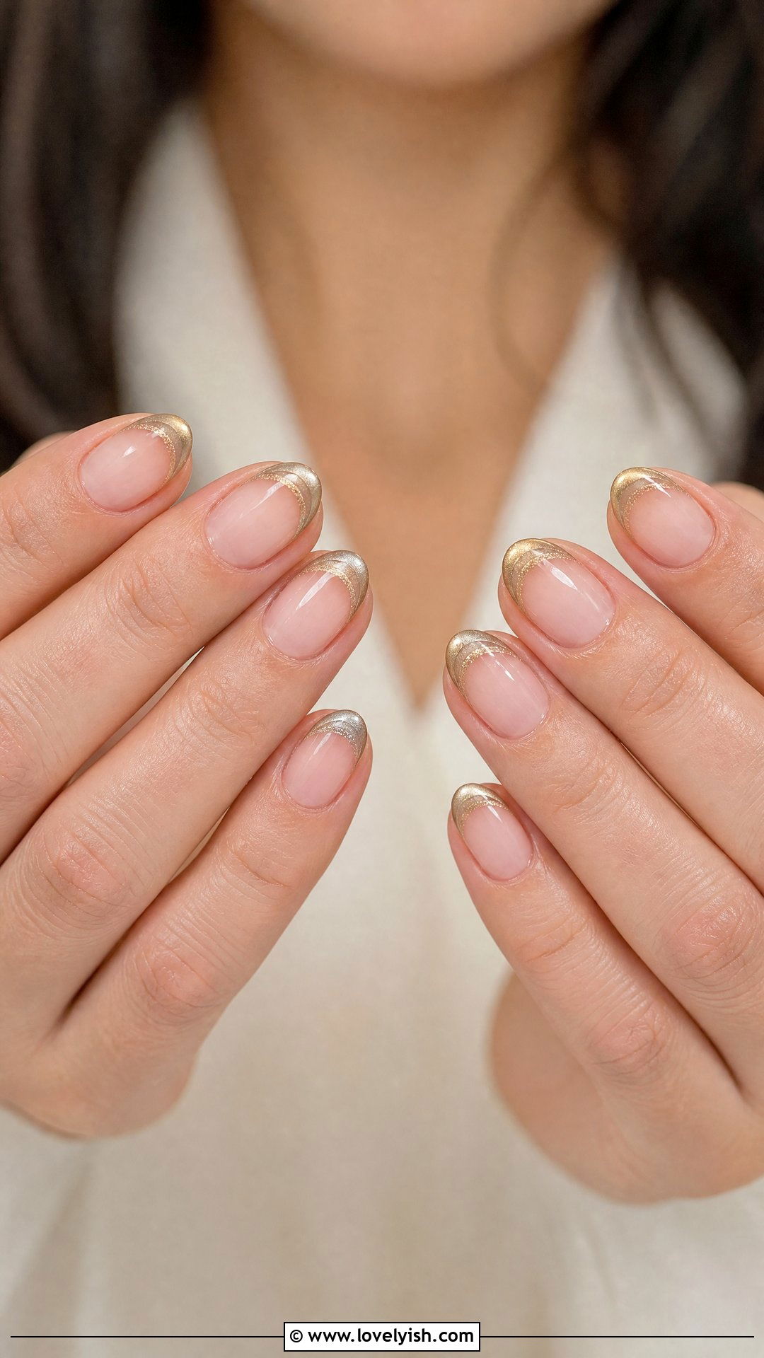 Champagne Cat Eye French Tips - 25 cat eye nails design ideas - 25 cat eye nails design ideas