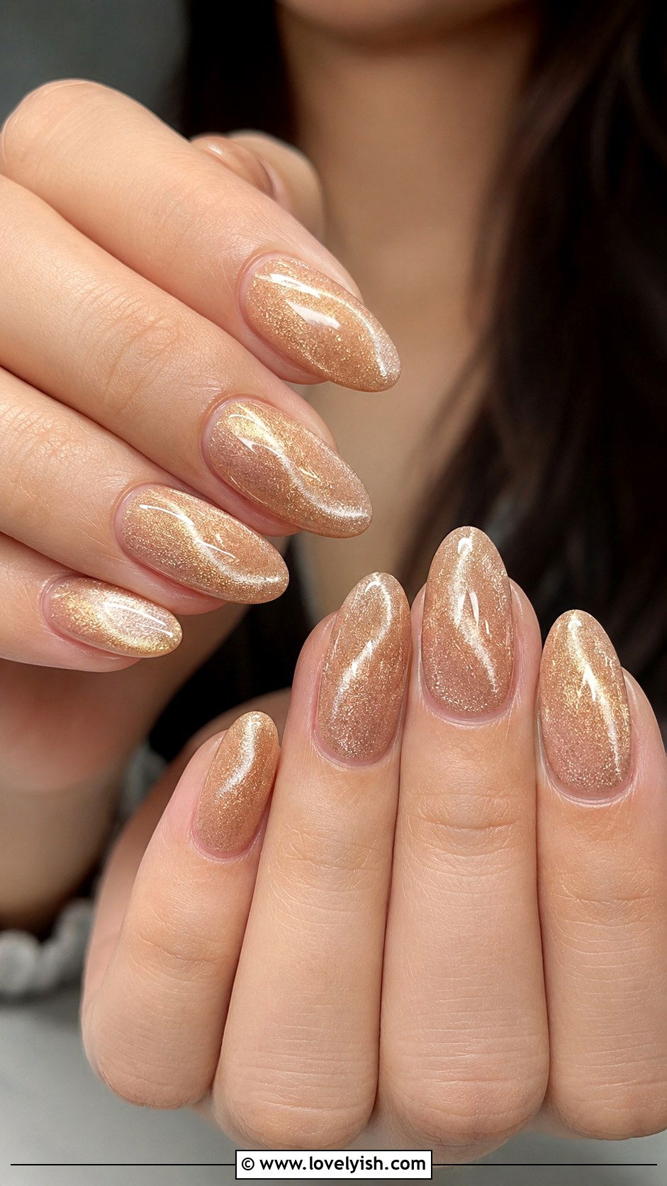 Champagne Cat Eye Nails - 38 classy nail designs - 38 classy nail designs