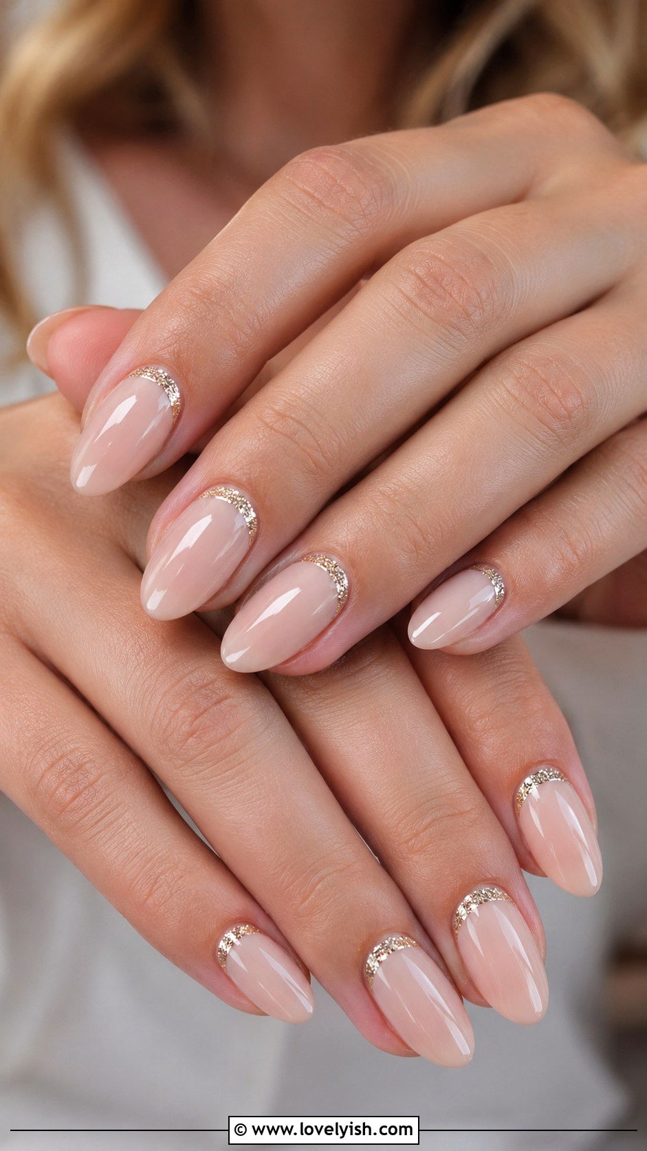 Champagne Cuticle Glitter Nails - 50 glitter nails - 50 glitter nails