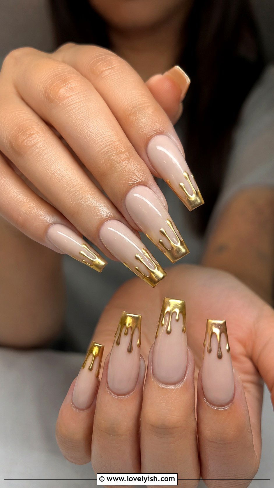 Champagne Drip Birthday Nails - 50 birthday nails - 50 birthday nails