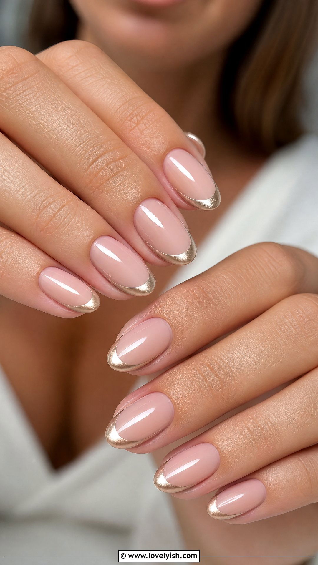 Champagne French Tip Wedding Nails - 50 classic wedding nails - 50 classic wedding nails